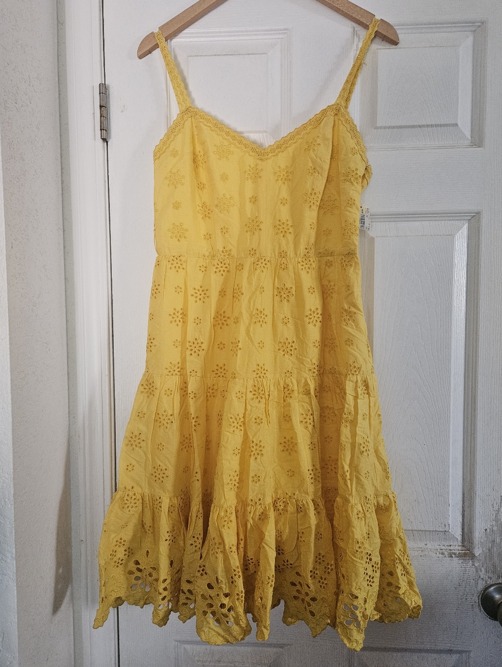 Milly of New York Golden Yellow Eyelet Midi Sundress